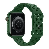 Watchband Hoco WA09 Flexible Rhombus Hollow 42/44/45/49mm for Apple Watch 1/2/3/4/5/6/7/8/SE Dark Green Silicon Band