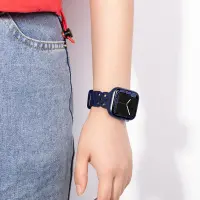 Watchband Hoco WA09 Flexible Rhombus Hollow 38/40/41mm for Apple Watch 1/2/3/4/5/6/7/8/SE Dark Blue Silicon Band