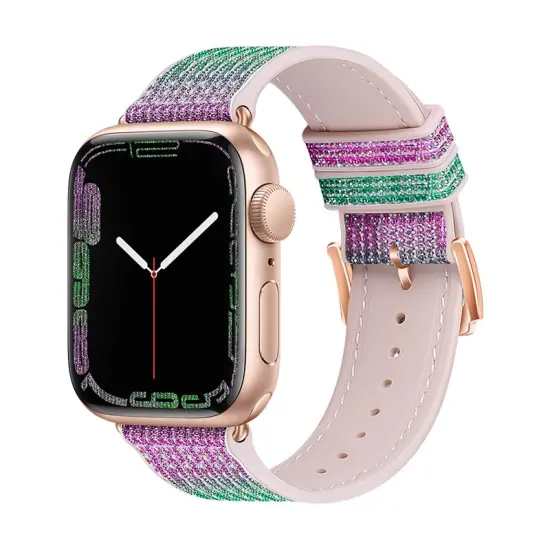 Watchband Hoco WA11 Diamond series 42/44/45/49mm for Apple Watch 1/2/3/4/5/6/7/8/SE Purple Green Silicone Band