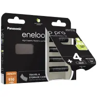 Rechargeable Battery Panasonic Eneloop Pro BK-4HCDEC4BE 930 mAh size AAA Ni-MH 1.2V  4pcs with storage case