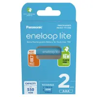 Rechargeable Battery Panasonic Eneloop Lite BK-4HCDEC4BE 550 mAh size AA Ni-MH 1.2V  4pcs with storage case