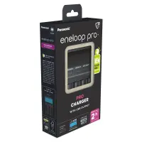 Battery Charger Panasonic eneloop pro BQ-CC65 for AA/AAA & USB Output with LED Lcd New Eco Pack