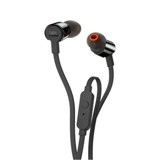 Hands Free JBL Tune 110 In-ear 3.5mm Pure Bass Sound 9mm with Mic and Flat Cable JBLT110BK 1.2m Black