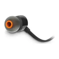 Hands Free JBL Tune 110 In-ear 3.5mm Pure Bass Sound 9mm with Mic and Flat Cable JBLT110BK 1.2m Black