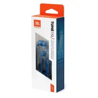 Hands Free JBL Tune 110 In-ear 3.5mm Pure Bass Sound 9mm with Mic and Flat Cable JBLT110BLU 1.2m Blue