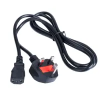 Power Cable Akyga AK-AG-01A British CCA BS 1363 (Typ G) / IEC C13 UK Black 1.5m