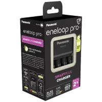 Battery Charger Panasonic Eneloop Pro BQ-CC55E Smart & Quick for AA/AAA + 4 Batteries size AA BK-3HCDE/2BE 2500 mAh Ni-MH 1.2 V Eco Pack