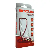 Case Ancus Crossbody for Apple iPhone 14 Transparent with Red Strap