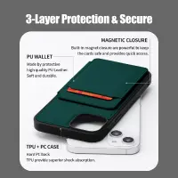 Book Case Balance Fit Diary with Card Holder for Apple iPhone 14 Plus Green