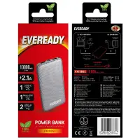 Power Bank Energizer Eveready Slim 10000mAh 2A with 2xUSB 2.0 and LED Battery Display Silver