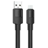 Data Cable Hoco X84 Solid USB to Micro USB 2.4A Black 1m Extra Durability