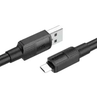 Data Cable Hoco X84 Solid USB to Micro USB 2.4A Black 1m Extra Durability