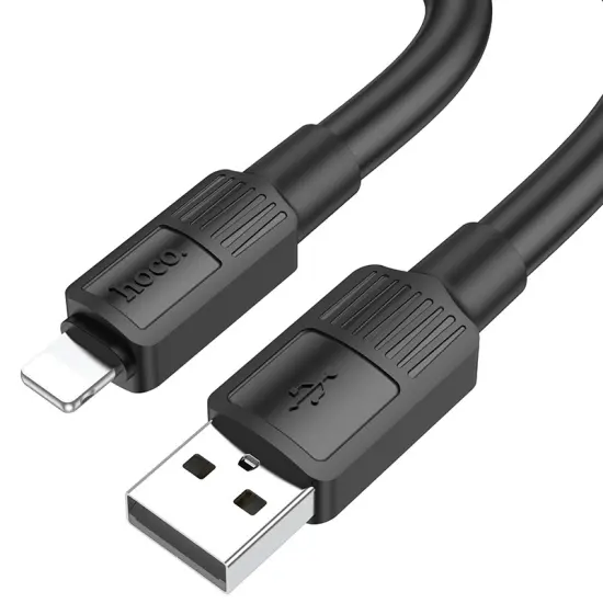 Data Cable Hoco X84 Solid USB to Lightning 2.4A 1m Black Extra Durability