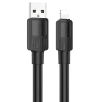 Data Cable Hoco X84 Solid USB to Lightning 2.4A 1m Black Extra Durability