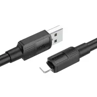 Data Cable Hoco X84 Solid USB to Lightning 2.4A 1m Black Extra Durability