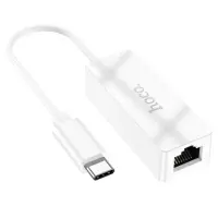 Hoco UA22 USB-C Male to RJ45 OTG 100Mbps 13cm White