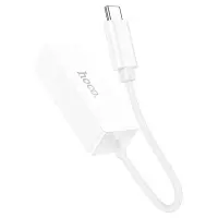 Hoco UA22 USB-C Male to RJ45 OTG 100Mbps 13cm White