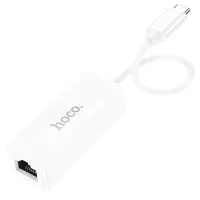 Hoco UA22 USB-C Male to RJ45 OTG 100Mbps 13cm White