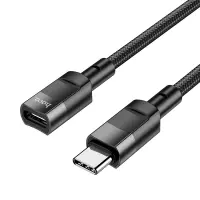 Extension Cable Hoco U107 USB-C to USB-C 2.0 3A OTG Black 1.2m Braided