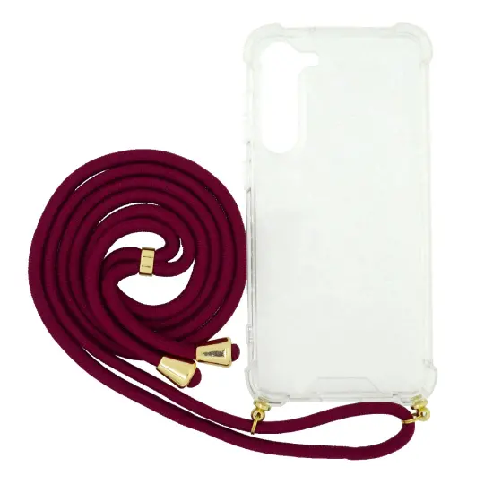 Case Ancus Crossbody  for Samsung SM-S916B Galaxy S23+ 5G with Bordeaux Strap