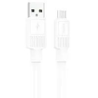 Data Cable Hoco X84 Solid USB to Micro USB 2.4A White 1m Extra Durability