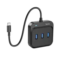 Hub USB-C Hoco HB31 Easy 4-in-1 with 4 χ USB3.0 Black 20cm