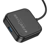 Hub USB-C Hoco HB31 Easy 4-in-1 with 4 χ USB3.0 Black 20cm