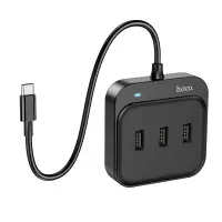 Hub USB-C Hoco HB31 Easy 4-in-1 with 1 χ USB3.0 and 3 x USB2.0 Black 20cm