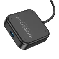 Hub USB-C Hoco HB31 Easy 4-in-1 with 1 χ USB3.0 and 3 x USB2.0 Black 20cm