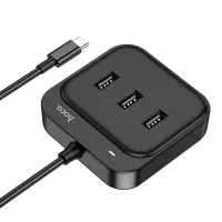 Hub USB-C Hoco HB31 Easy 4-in-1 with 4 x USB2.0 Black 20cm