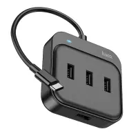 Hub USB-C Hoco HB31 Easy 4-in-1 with 4 x USB2.0 Black 20cm