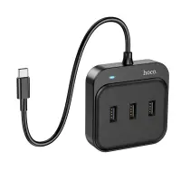 Hub USB-C Hoco HB31 Easy 4-in-1 with 4 x USB2.0 Black 20cm