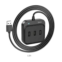 Hub USB Hoco HB31 Easy 4-in-1 with 4 x USB2.0 1.2m Black