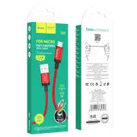 Data Cable Hoco X89 Wind USB to Micro USB 2.4A 1m Red Braided