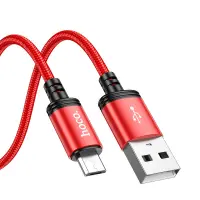 Data Cable Hoco X89 Wind USB to Micro USB 2.4A 1m Red Braided