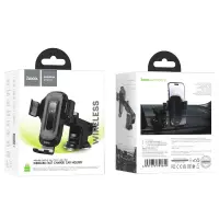 Car Mount Hoco HW3 Wise with Arm Extension and Wireless Charger up to 15W USB-C Black 4.5"-7"