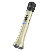 Wireless Microphone Hoco BK9 Singing 15W with Karaoke Function FM Transmission and BT / Audio Input Gold