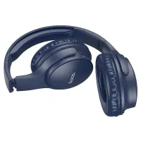 Wireless Stereo Headphone Hoco W40 Mighty V5.3 200mAh with Micro SD, AUX port and Control Buttons Blue