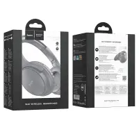 Wireless Stereo Headphone Hoco W40 Mighty V5.3 200mAh with Micro SD, AUX port and Control Buttons Grey