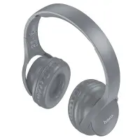 Wireless Stereo Headphone Hoco W40 Mighty V5.3 200mAh with Micro SD, AUX port and Control Buttons Grey