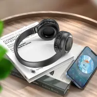 Wireless Stereo Headphone Hoco W41 Charm V5.3 200mAh with Micro SD, AUX Black