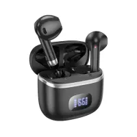 Wireless Headset Hoco EQ1 Music Guide TWS V5.3 with Control Button Siri Compatible and LED Display Black