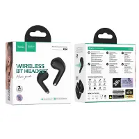 Wireless Headset Hoco EQ1 Music Guide TWS V5.3 with Control Button Siri Compatible and LED Display Black