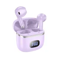 Wireless Headset Hoco EQ1 Music Guide TWS V5.3 with Control Button Siri Compatible and LED Display Purple