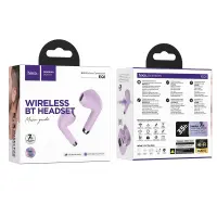 Wireless Headset Hoco EQ1 Music Guide TWS V5.3 with Control Button Siri Compatible and LED Display Purple