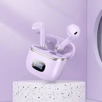 Wireless Headset Hoco EQ1 Music Guide TWS V5.3 with Control Button Siri Compatible and LED Display Purple