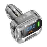 Bluetooth FM Transmitter Hoco E75 Bravery USB 18W+USB-C 30W PD30W+QC3.0 v5.0 LED Display Black