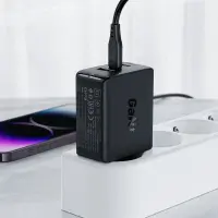 Travel Charger Acefast A41 Fast Charging 2xUSB-C PD3.0 QC4.0 USB-A PD65W GaN Black