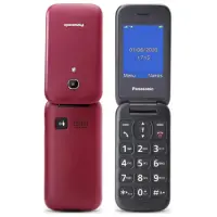 Panasonic KX-TU400EXR Red 2.4" MicroSD, Bluetooth, Camera with Large Buttons and SOS Button