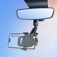 Car Mount Rearview Mirror Hoco H17 Waves 360° Rotation Black 4.7"-7"